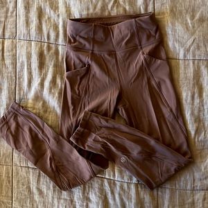 Lululemon dusty rose yoga leggings, size 0-2.
